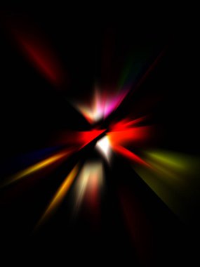 Parlayan ışıkları hareket ettirmenin havalı arka planı. Tasarımınız için canlı renkli bir portal şablonu. Işık ışınları ve hareket halindeki ışıldayan parçacıklar bir solucan deliği şekli oluşturuyor..