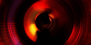 Parlayan neon ışıkları. Parlak sunum tasarım şablonu. Fotoğraf makinesi konsepti. Soyut arkaplan. Dönen ışık ışınları. Hareketli kavramsal duvar kağıdı. Grafik dijital illüstrasyon. 