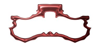 Üç boyutlu metalik illüstrasyon. Beyaz arka planda izole edilmiş fantezi çerçevesi. Davetiyeler, posterler, menü, hatıra defteri ve sunum için mükemmel. Metnin için şablon.