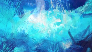 Soyut arkaplanda pürüzlü fırça darbeleri. Fırça boyası. Renkli boya darbeleri. Eşsiz duvar sanatı. Tuvaldeki modern sanat. Renkli çağdaş sanat eserleri.