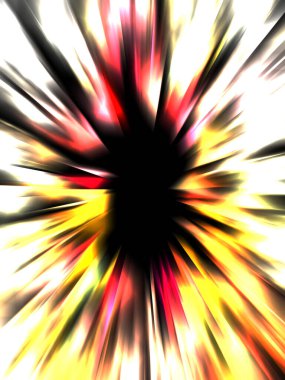 Siyah arkaplanda izole edilmiş dinamik ışık ışınları. Parlayan renkli ışık parçacıklarının grafiksel 2d çizimi.