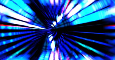 Siyah arkaplanda dönen ışık gösterisi. Lüks çizgiler. Parlak kıvrımlı duvar kağıdı. Uzay tüneli. Dönen ışık çemberi ya da maytap izi. Parlak konsept çizimi.