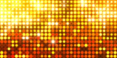 Parlak desenli duvar kağıdı. Sahne ışıkları olan renkli ışıkların ihtişamlı arkaplanı. Parlayan ışıklar siyah arka planda parti izleri. Sahne veya stadyum ışıklarının dijital illüstrasyonu. 