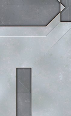 Katmanlı paneller. Fütürist soyut duvar kağıdı. Geometrik teknolojik yansıtıcı arka plan 3D metalik doku. Uzay gemisi desen yüzeyi.