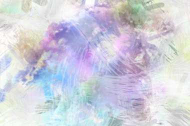 Soyut arkaplanda pürüzlü fırça darbeleri. Fırça boyası. Renkli boya darbeleri. Eşsiz duvar sanatı. Tuvaldeki modern sanat. Renkli çağdaş sanat eserleri.