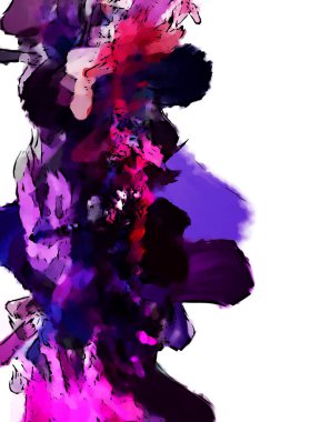 Mürekkep ve fosforlu kalemler yaratıcı çizimler. Beyaz arka planda boyama. El çizimi soyut renk dokuları. Poster, kart, davetiye, pankart, broşür, broşür için tasarım. Boyalı fırça darbeleri