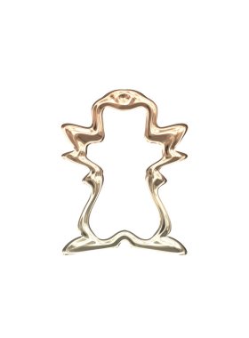 Üç boyutlu metalik illüstrasyon. Beyaz arka planda izole edilmiş fantezi çerçevesi. Davetiyeler, posterler, menü, hatıra defteri ve sunum için mükemmel. Metnin için şablon.