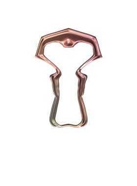 Üç boyutlu metalik illüstrasyon. Beyaz arka planda izole edilmiş fantezi çerçevesi. Davetiyeler, posterler, menü, hatıra defteri ve sunum için mükemmel. Metnin için şablon.