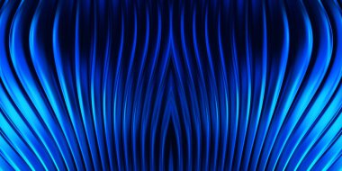 Renkli dalgalı yansıtıcı duvar kağıdının üç boyutlu çizimi. Duvar kağıdı, afiş, arkaplan, kart, kitap kapağı veya web sitesi için grafiksel illüstrasyon. Soyut parlak arkaplan.