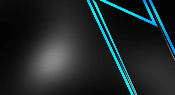 テキストのためのコピースペースを持つ抽象的な黒いパネル 3Dイラスト カラーライト機能付きダークデザインテンプレート エレガントな幾何学的な光沢のあるストライプの背景 ミニマリズム幾何学的カバーグラフィック — ストック写真