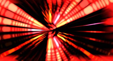 Siyah arkaplanda dönen ışık gösterisi. Lüks çizgiler. Parlak kıvrımlı duvar kağıdı. Uzay tüneli. Dönen ışık çemberi ya da maytap izi. Parlak konsept çizimi.