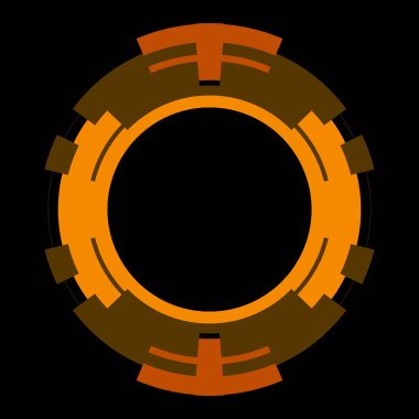 Fütürist dairesel gövde arayüzü elementi. Soyut çember geometrik arkaplan. Dijital teknolojinin grafiksel çizimi.