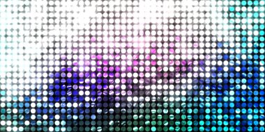 Parlayan ışıklar siyah arka planda parti izleri. Sahne veya stadyum ışıklarının dijital illüstrasyonu. Parlak desenli duvar kağıdı. Sahne ışıkları ile renkli ışıkların ihtişamlı arkaplanı.