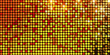 Parlayan ışıklar siyah arka planda parti izleri. Sahne veya stadyum ışıklarının dijital illüstrasyonu. Parlak desenli duvar kağıdı. Sahne ışıkları ile renkli ışıkların ihtişamlı arkaplanı.