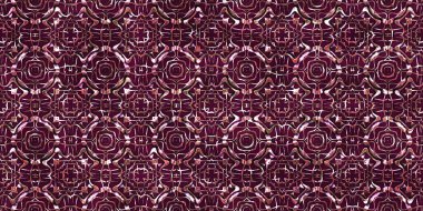 Renkli kumaş arka planında moda tarzında gümüş örgü süsü olan lüks, kusursuz bir şablon. Duvar kağıtları ve tekstil baskısı için tasarım. Lüks, ışıl ışıl metalimsi fantezi dokusu.