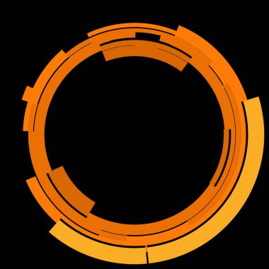 Fütürist dairesel gövde arayüzü elementi. Soyut çember geometrik arkaplan. Dijital teknolojinin grafiksel çizimi.