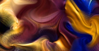 Hareketli girdapların soyut çizimi. Titreşimli renkli kıvrımların dönen akışı. Kıvrımlı ve kıvrımlı arka plan ve çizgiler. Garip duvar kâğıdı tasarımı. Dalgalanma arkaplanı.