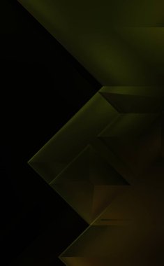 Geometrik dinamik şekiller. Gölgeli teknoloji dijital şablonu ve gradyan arka planda ışıklar. Modern basit geometrik renk gradyanı soyut arkaplan. 3B illüstrasyon. 