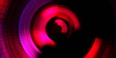 Parlayan neon ışıkları. Parlak sunum tasarım şablonu. Fotoğraf makinesi konsepti. Soyut arkaplan. Dönen ışık ışınları. Hareketli kavramsal duvar kağıdı. Grafik dijital illüstrasyon. 