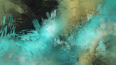 Soyut arkaplanda pürüzlü fırça darbeleri. Fırça boyası. Renkli boya darbeleri. Eşsiz duvar sanatı. Tuvaldeki modern sanat. Renkli çağdaş sanat eserleri.