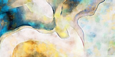 Kova desenli illüstrasyon. Çağdaş ve modern doku. Soyut renk boyama arka planı. Yaratıcı ve sanatsal duvar kağıdı. Fırçalanmış şekilleri ve lekeleri olan sanatsal duvar..