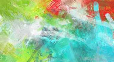 Soyut arkaplanda pürüzlü fırça darbeleri. Fırça boyası. Renkli boya darbeleri. Eşsiz duvar sanatı. Tuvaldeki modern sanat. Renkli çağdaş sanat eserleri.
