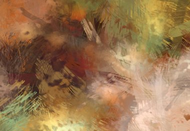 Soyut arkaplanda pürüzlü fırça darbeleri. Fırça boyası. Renkli boya darbeleri. Eşsiz duvar sanatı. Tuvaldeki modern sanat. Renkli çağdaş sanat eserleri.