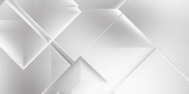 Beyaz 3d geometrik arka plan. Karanlık elementleri olan birinci sınıf soyut duvar kâğıdı. Poster, broşür, sunum ve web sitesi için özel tasarım. Moda lüks minimalist tasarım. Geometrik şablon. 