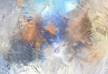 Soyut arkaplanda pürüzlü fırça darbeleri. Fırça boyası. Renkli boya darbeleri. Eşsiz duvar sanatı. Tuvaldeki modern sanat. Renkli çağdaş sanat eserleri.