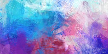 Soyut arkaplanda pürüzlü fırça darbeleri. Fırça boyası. Renkli boya darbeleri. Eşsiz duvar sanatı. Tuvaldeki modern sanat. Renkli çağdaş sanat eserleri.