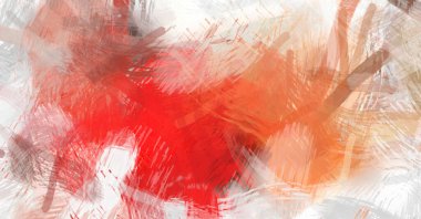 Soyut arkaplanda pürüzlü fırça darbeleri. Fırça boyası. Renkli boya darbeleri. Eşsiz duvar sanatı. Tuvaldeki modern sanat. Renkli çağdaş sanat eserleri.