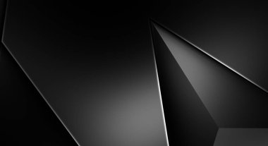 Lüks minimalist tasarım. Fütürist şablon. Karanlık elementleri olan birinci sınıf soyut duvar kâğıdı. Zarif bir zemin. Siyah üç boyutlu geometrik arkaplan. Poster, broşür, sunum için tasarım.
