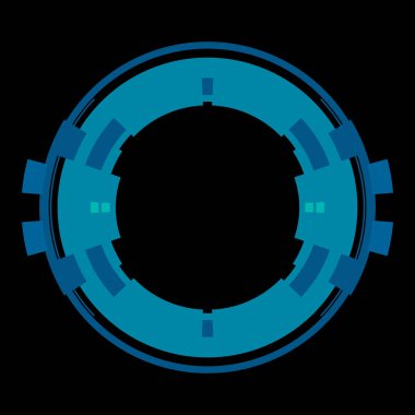 Fütürist dairesel gövde arayüzü elementi. Soyut çember geometrik arkaplan. Dijital teknolojinin grafiksel çizimi.