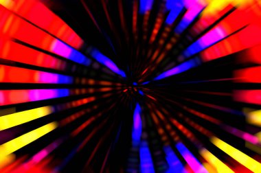 Siyah arkaplanda dönen ışık gösterisi. Lüks çizgiler. Parlak kıvrımlı duvar kağıdı. Uzay tüneli. Dönen ışık çemberi ya da maytap izi. Parlak konsept çizimi.