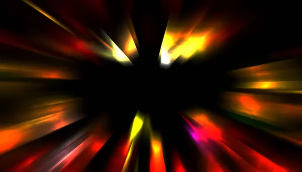 Dynamic Rays Light Isolated Black Background Graphic Illustration Glowing Colorful — Stock Photo, Image