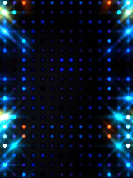 Shining Lights Party Leds Black Background Digital Illustration Stage Stadium — Stock Photo, Image