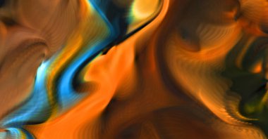 Hareketli girdapların soyut çizimi. Titreşimli renkli kıvrımların dönen akışı. Kıvrımlı ve kıvrımlı arka plan ve çizgiler. Garip duvar kâğıdı tasarımı. Dalgalanma arkaplanı.