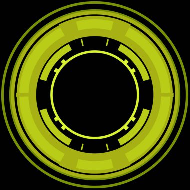 Fütürist dairesel gövde arayüzü elementi. Soyut çember geometrik arkaplan. Dijital teknolojinin grafiksel çizimi.