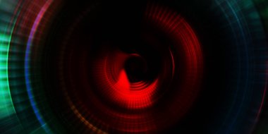 Parlayan neon ışıkları. Parlak sunum tasarım şablonu. Fotoğraf makinesi konsepti. Soyut arkaplan. Dönen ışık ışınları. Hareketli kavramsal duvar kağıdı. Grafik dijital illüstrasyon. 