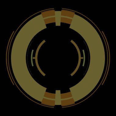 Fütürist dairesel gövde arayüzü elementi. Soyut çember geometrik arkaplan. Dijital teknolojinin grafiksel çizimi.