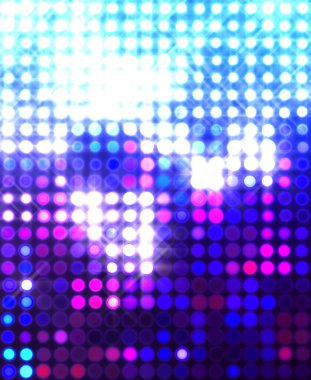 Parlak desenli duvar kağıdı. Sahne ışıkları olan renkli ışıkların ihtişamlı arkaplanı. Parlayan ışıklar siyah arka planda parti izleri. Sahne veya stadyum ışıklarının dijital illüstrasyonu. 