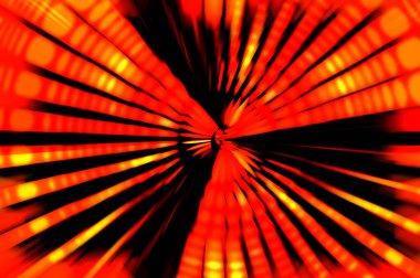 Siyah arkaplanda dönen ışık gösterisi. Lüks çizgiler. Parlak kıvrımlı duvar kağıdı. Uzay tüneli. Dönen ışık çemberi ya da maytap izi. Parlak konsept çizimi.