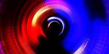 Parlayan neon ışıkları. Parlak sunum tasarım şablonu. Fotoğraf makinesi konsepti. Soyut arkaplan. Dönen ışık ışınları. Hareketli kavramsal duvar kağıdı. Grafik dijital illüstrasyon. 