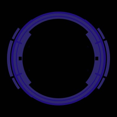 Fütürist dairesel gövde arayüzü elementi. Soyut çember geometrik arkaplan. Dijital teknolojinin grafiksel çizimi.