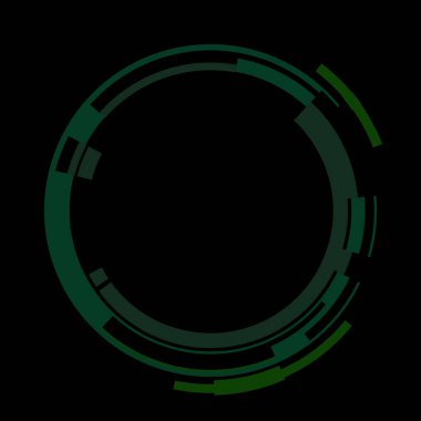 Fütürist dairesel gövde arayüzü elementi. Soyut çember geometrik arkaplan. Dijital teknolojinin grafiksel çizimi.