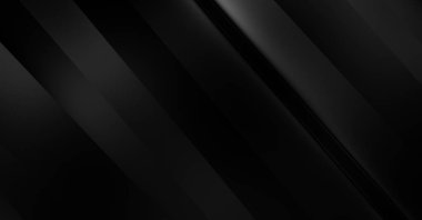 Geometrik katmanlı 3 boyutlu siyah arkaplan. Soyut koyu fütüristik duvar kağıdı. Zarif, parlak çizgili arka plan. Poster, broşür, sunum ve web sitesi için geometrik şablon tasarımı.