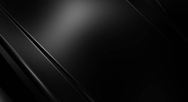 Geometrik katmanlı 3 boyutlu siyah arkaplan. Soyut koyu fütüristik duvar kağıdı. Zarif, parlak çizgili arka plan. Poster, broşür, sunum ve web sitesi için geometrik şablon tasarımı.