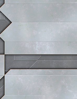 Katmanlı paneller. Fütürist soyut duvar kağıdı. Geometrik teknolojik yansıtıcı arka plan 3D metalik doku. Uzay gemisi desen yüzeyi.
