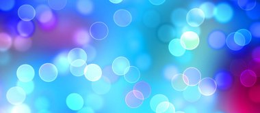 Kavramsal ışıklar duvar kağıdı. Güzel soyut çok renkli bokeh çemberleri parçacıklarla çevrili. Metninizi veya başlığınızı göstermek için boşluk ile odaklanmış olmayan canlı illüstrasyon. 