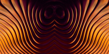 Renkli dalgalı yansıtıcı duvar kağıdının üç boyutlu çizimi. Duvar kağıdı, afiş, arkaplan, kart, kitap kapağı veya web sitesi için grafiksel illüstrasyon. Soyut parlak arkaplan.